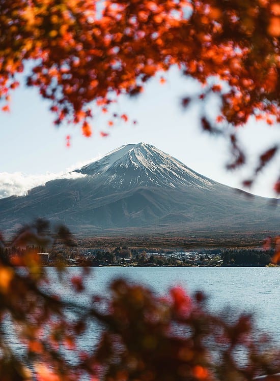 Mount Fuji and Lake Kawaguchi in Japan Momiji Japan Autumn leaves