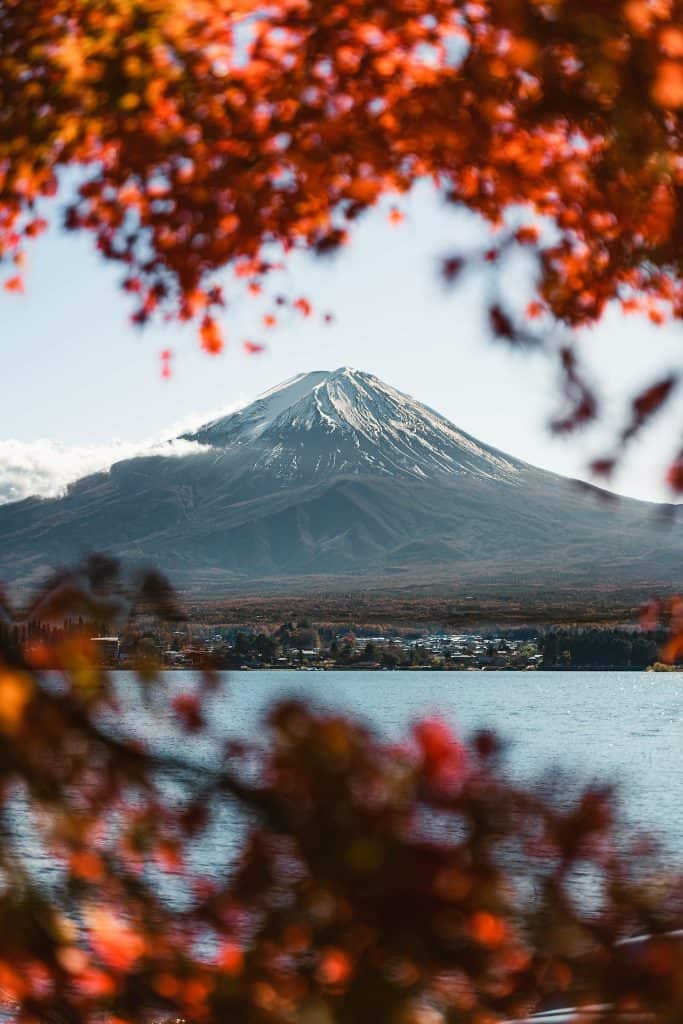 Mount Fuji and Lake Kawaguchi in Japan Momiji Japan Autumn leaves