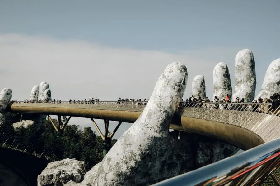 (2026) Field Notes From: The Golden Bridge The Golden Bridge held up by giant stone hands above the clouds at Ba Na Hills